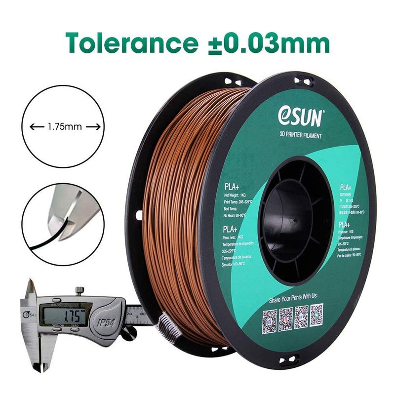 eSUN PLA PRO (PLA+) 3D Printer Filament, Dimensional Accuracy +/- 0.03mm, 1kg, Plastic Spool, 1.75mm, Brown, (Pantone 4635C) - Image 4